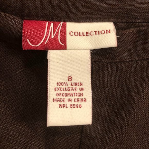 100% Linen Y2K Floral Skirt with Embodied Flowers Partially Stretchy Waist NWOT - Picture 4 of 6